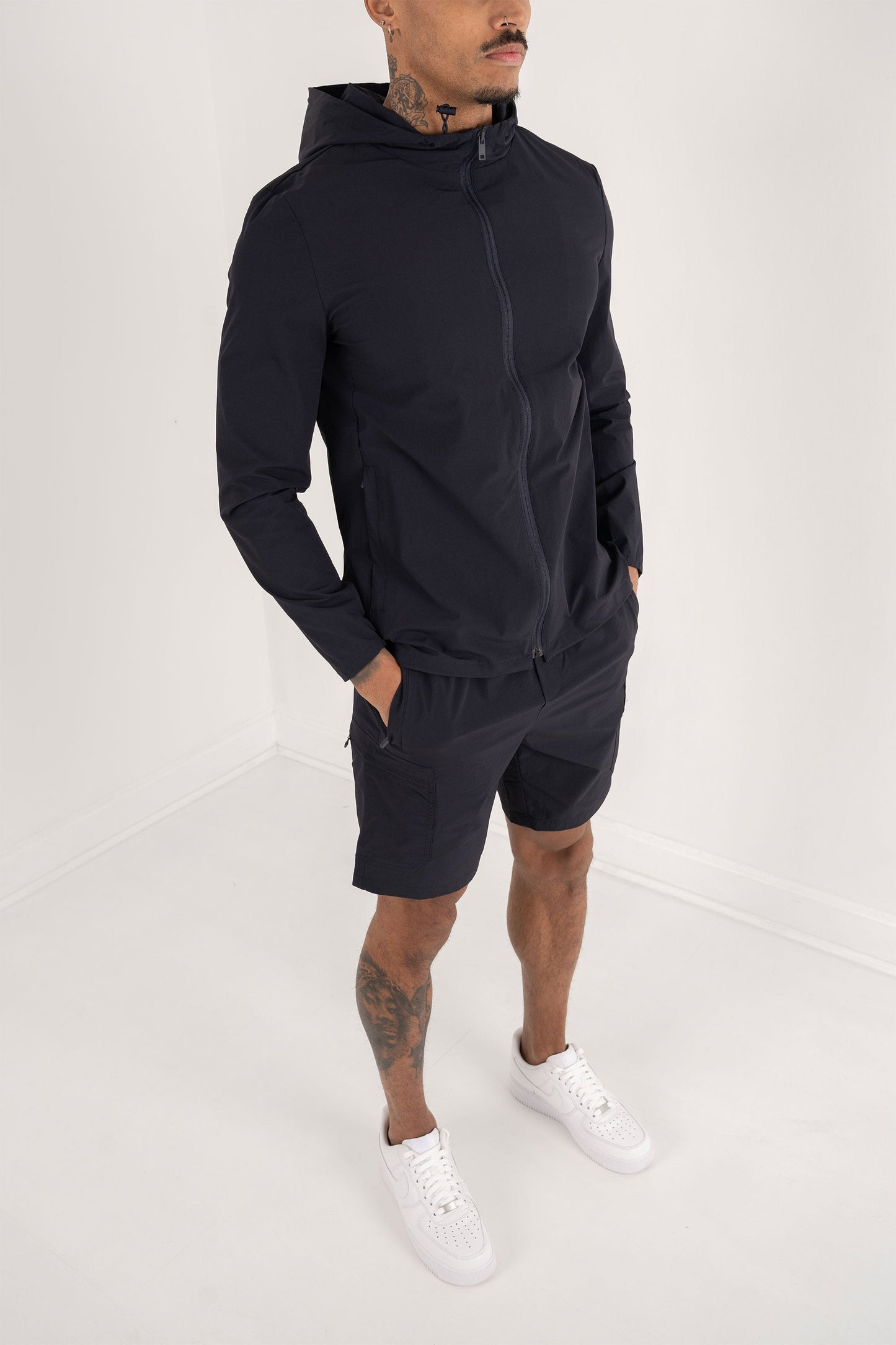 Premium Technical Windbreaker Jacket - Navy