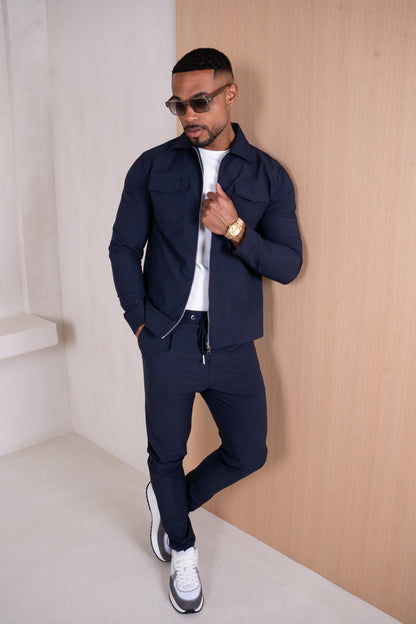 Pinstripe Pants - Navy