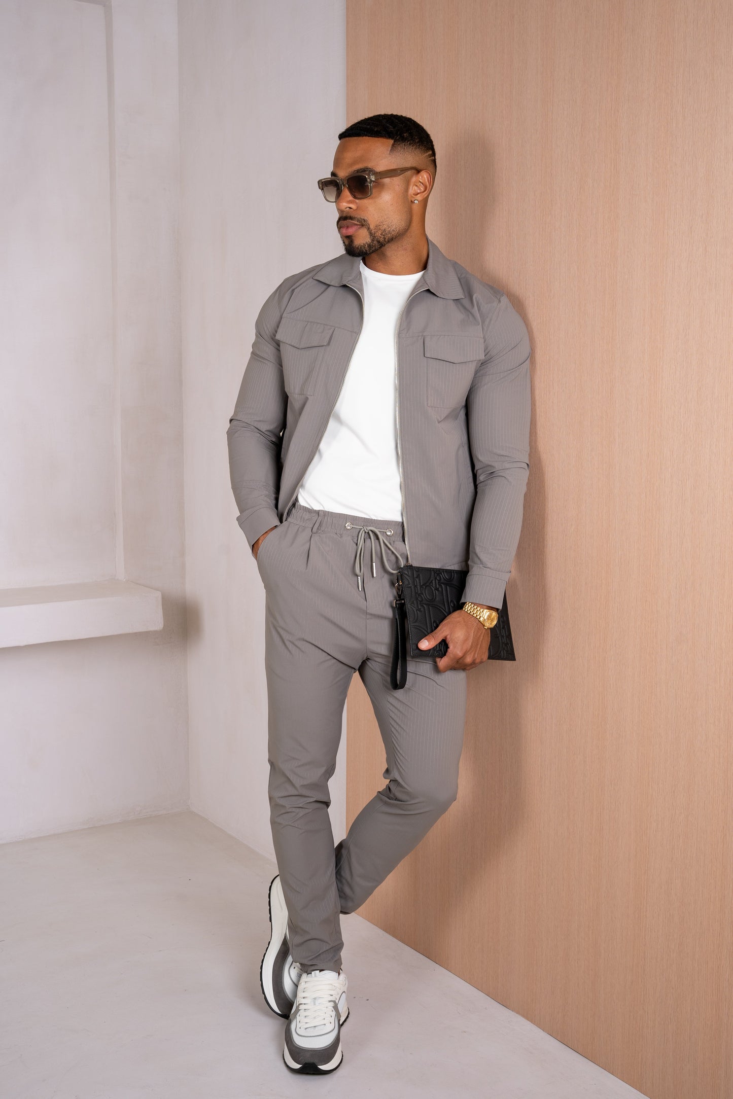 Pinstripe Pants - Grey