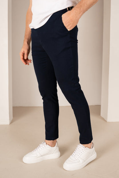 Tailored Buckle Chino  - Navy