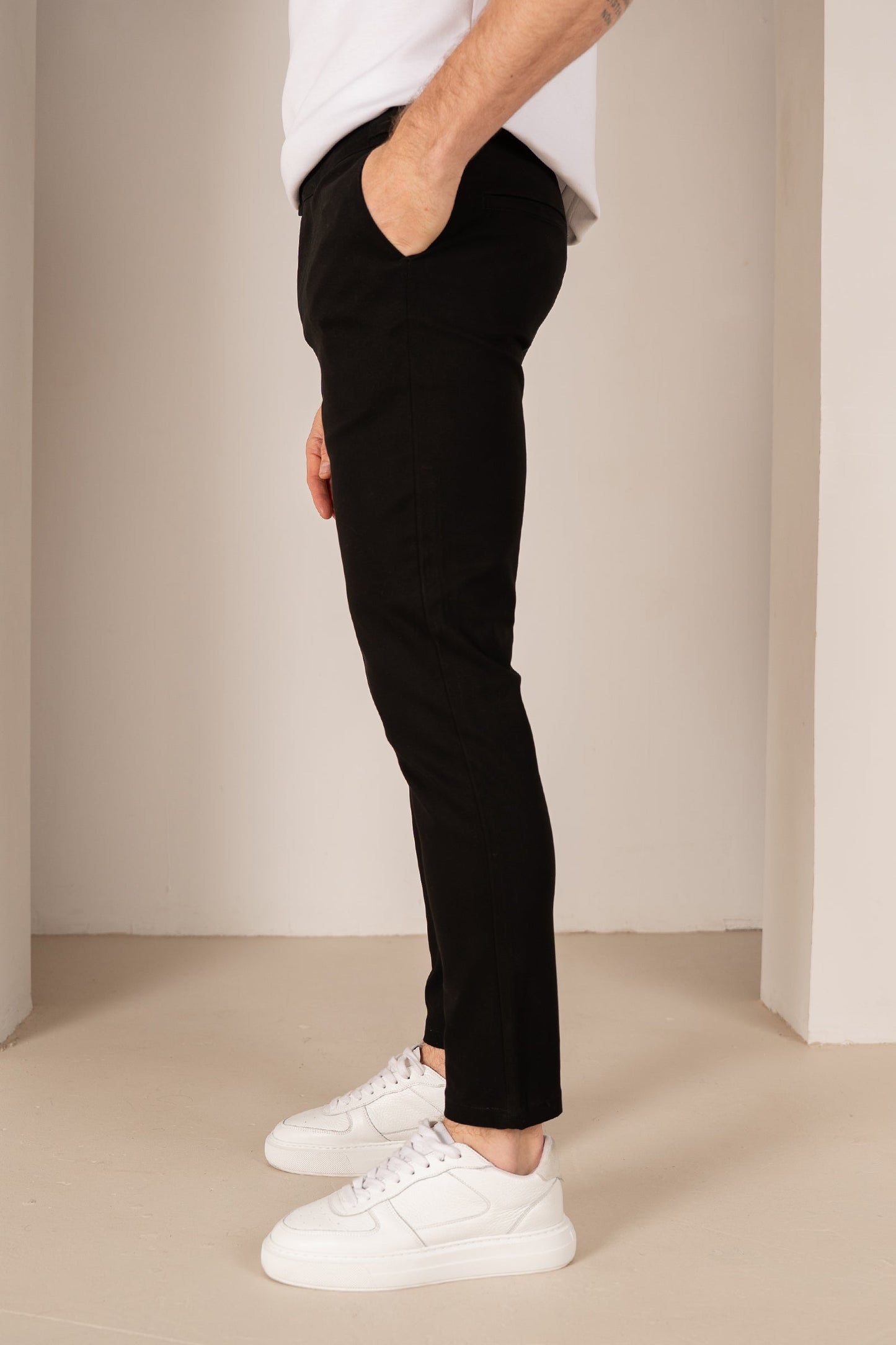 Tailored Buckle Chino  - Black